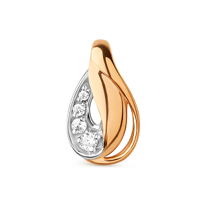 Подвеска из красного золота с фианитами