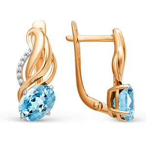 Серьги из красного золота с swiss топазами