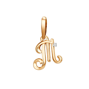 Подвеска из красного золота с фианитом