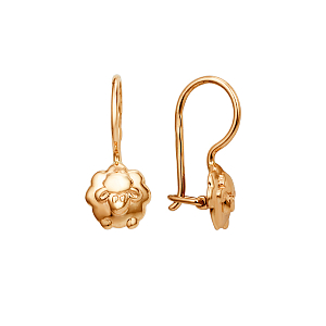 Серьги детские из красного золота