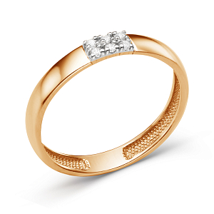 Кольцо из красного золота с фианитами