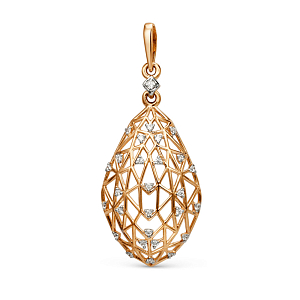 Подвеска из красного золота с фианитами