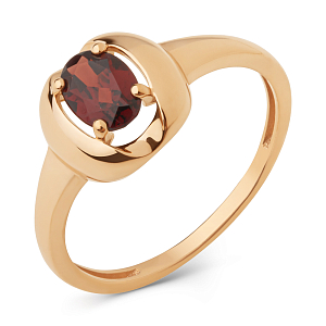 Кольцо из красного золота с гранатом