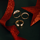 Кольцо из красного золота с фианитами