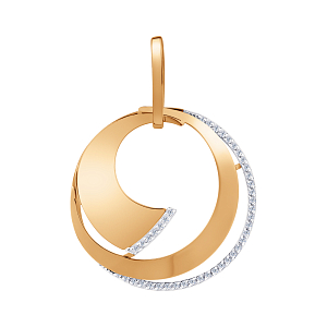 Подвеска из красного золота с фианитами