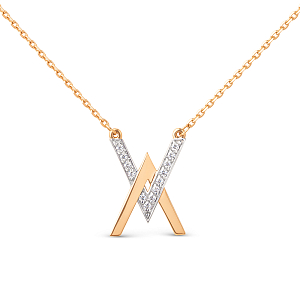 Колье из красного золота с фианитами