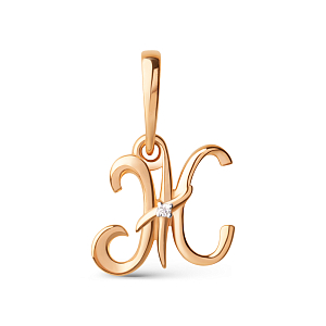 Подвеска из красного золота с фианитом