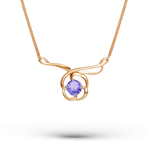 Колье из красного золота с аметистом