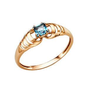 Кольцо из красного золота с swiss топазом