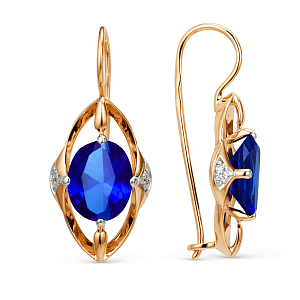 Серьги из красного золота с корундами