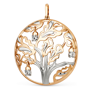 Подвеска из красного золота с фианитами