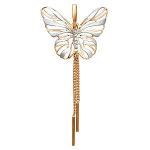 Подвеска из красного золота с фианитами