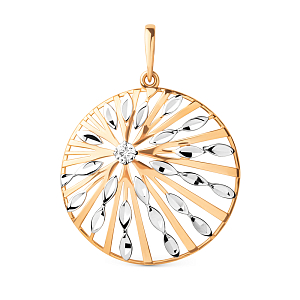 Подвеска из красного золота с фианитом