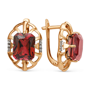 Серьги из красного золота с корундами