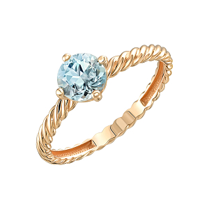 Кольцо из красного золота с топазом