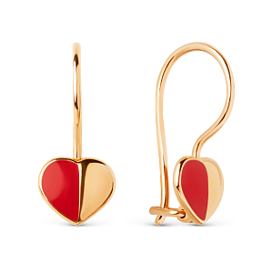 Серьги детские из красного золота