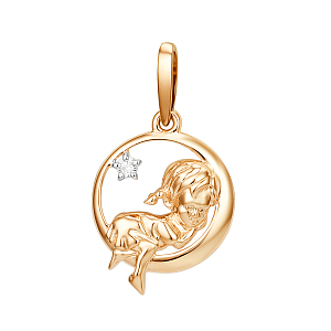 Подвеска из красного золота с фианитом