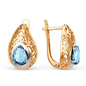 Серьги из красного золота с swiss топазами