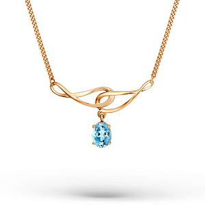 Колье из красного золота с топазом