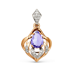 Подвеска из красного золота с аметистом