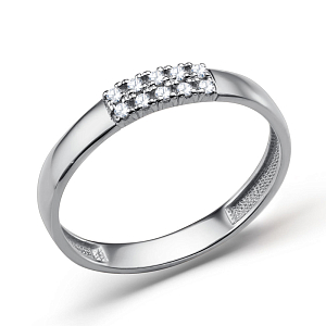 Кольцо из белого золота с фианитами