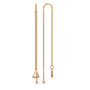 Серьги продевки из красного золота