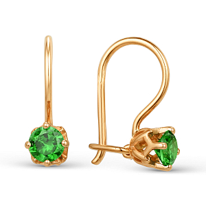 Серьги детские из красного золота