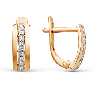 Серьги из красного золота с фианитами