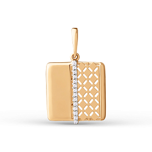 Подвеска из красного золота с фианитами