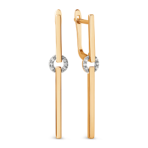 Серьги из красного золота с фианитами