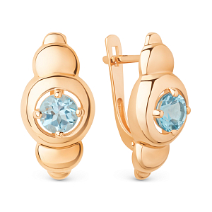 Серьги из красного золота с swiss топазами