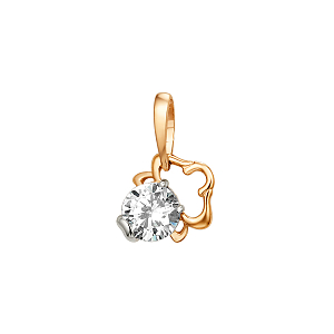 Подвеска из красного золота с фианитом