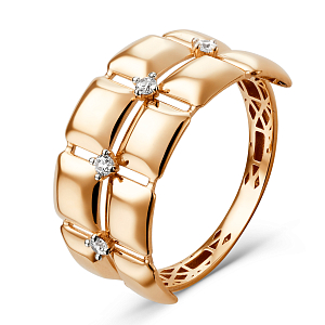 Кольцо из красного золота с фианитами