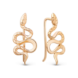 Серьги каффы из красного золота