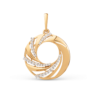 Подвеска из красного золота с фианитами