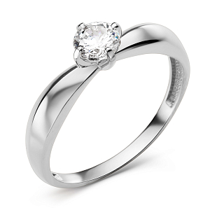 Кольцо из белого золота с фианитом