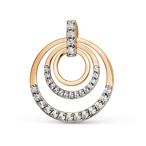 Подвеска из красного золота с фианитами