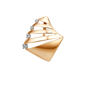 Подвеска из красного золота с фианитами