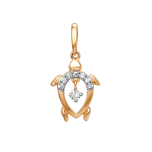 Подвеска из красного золота с фианитами