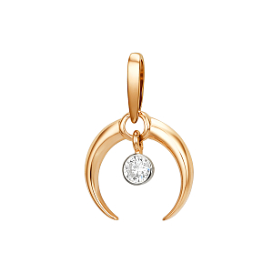 Подвеска из красного золота с фианитом