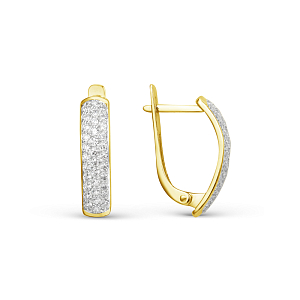 Серьги из желтого золота с фианитами