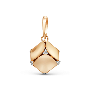 Подвеска из красного золота с фианитами