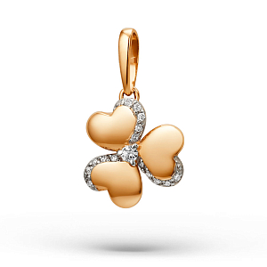 Подвеска из красного золота с фианитами