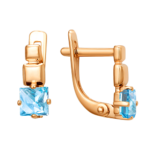 Серьги из красного золота с топазами