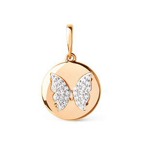 Подвеска из красного золота с фианитами