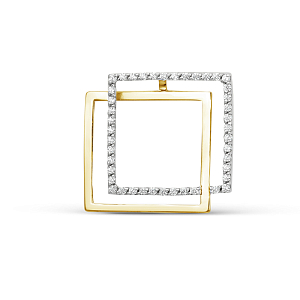 Подвеска из желтого золота с фианитами