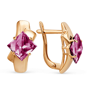 Серьги из красного золота с гранатами