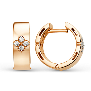 Серьги из красного золота с фианитами