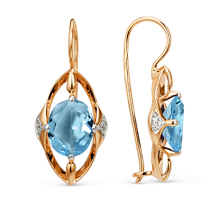 Серьги из красного золота с swiss топазами