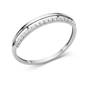 Кольцо из белого золота с фианитами